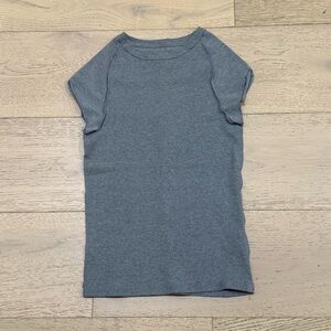 Free People x We The Free Ever Had Tee Ribbed Crewneck T-shirt Top Heather Gray